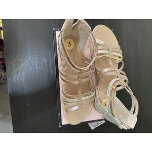 Cynthia Rowley Young Girl Suze 3 Blush Glitter Sandles New In Box
